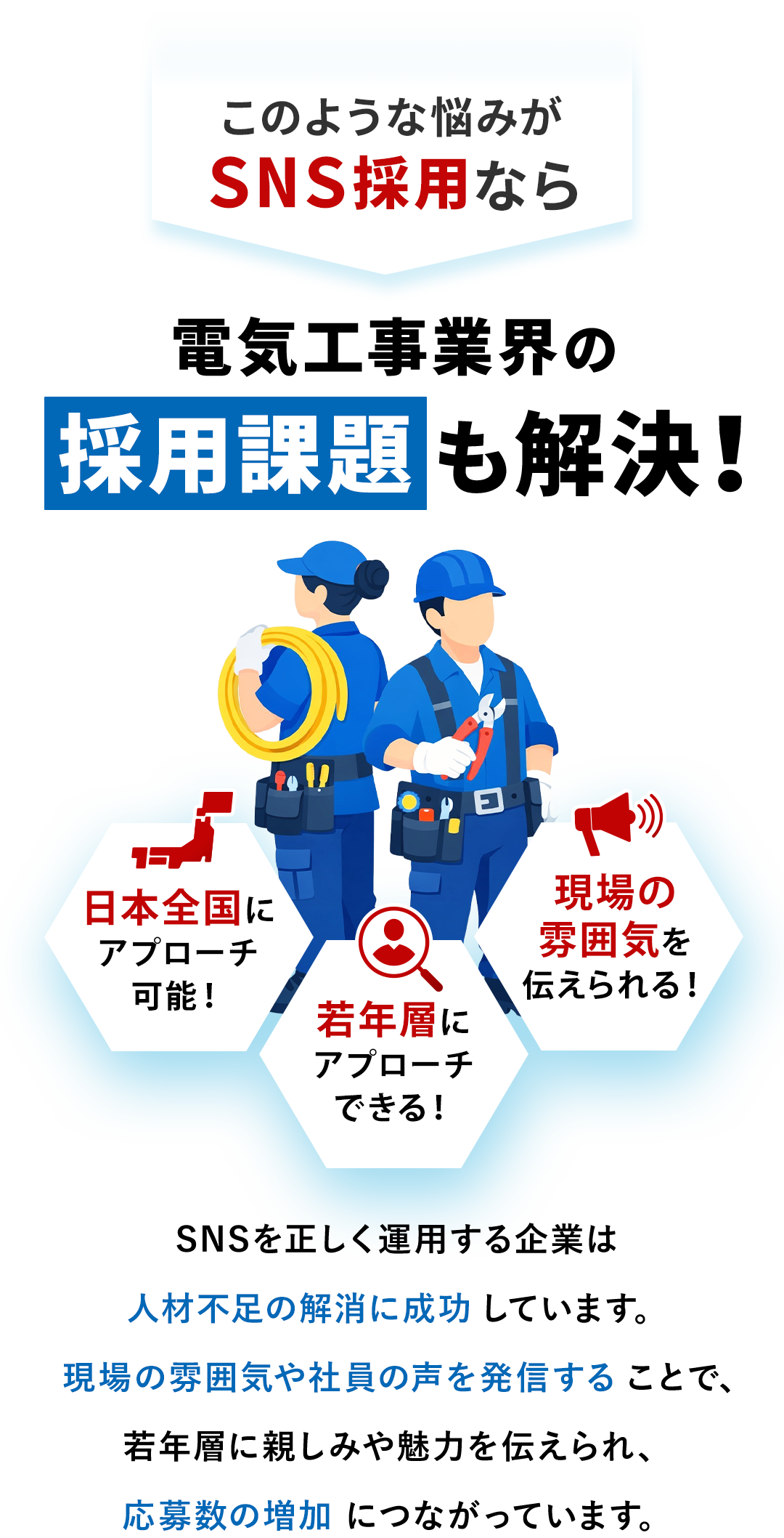 SNS採用なら採用課題も解決！